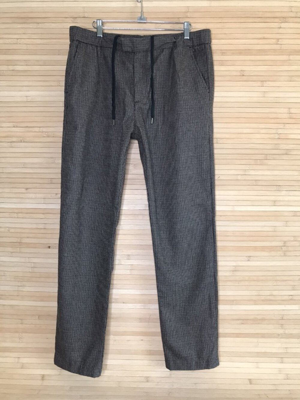 Percival Houndstooth brown black Trousers pants sz M 34x 31 dress / casual pants